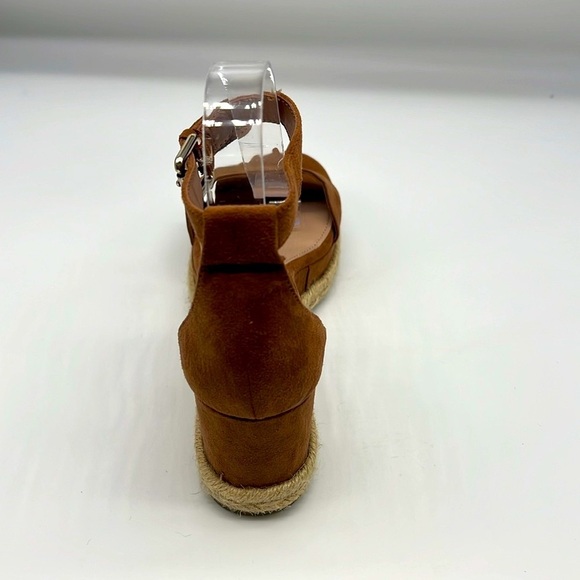 BCBGENERATION- Addie Velour Microsuede Brown Ankle Strap Wedge Slingback SZ 7.5 - Picture 13 of 14